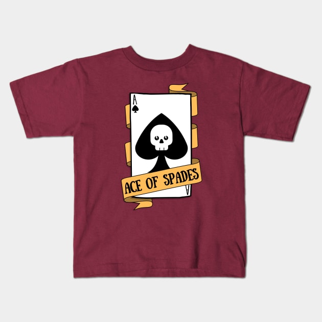 Ace of Spades Kids T-Shirt by Cup Of Joe, Inc.